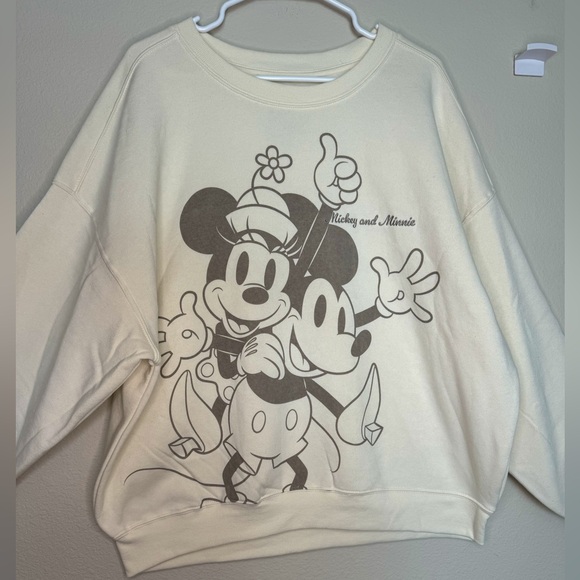 Disney Mickey and Mini embroidered women’s neutral pullover sweatshirt,NWT XL - Picture 2 of 7
